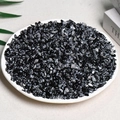 Natural black obsidian crushed stones displayed in a white ceramic dish for home decor - 100 Grams Of Alabaster (5-7mm)