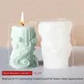 Spiral relief cylinder silicone mold with finished 69x100mm light green scented candle - Wonder World Cylinder C ZL-237