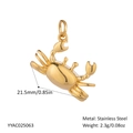 Polished gold crab pendant charm made of waterproof stainless steel for jewelry making - Gold 3D Crab Style (YYAC025114)