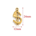 Golden dollar sign pendant charm 24x12mm for DIY necklace and bracelet jewelry making - Music Note
