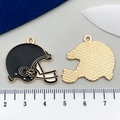 Pendentif casque de football américain noir et doré pour création de bijoux DIY - Casque Noir (21725)
