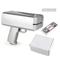 Electric money gun toy in matte silver finish with prop cash and packaging box - Matte Silver / Matte Silver Money Gun + 100 Notes