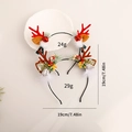 Christmas reindeer antler headbands with pine cones and bells decorations, 19cm size - Bell Pom Pom + Feather Pine Cone