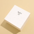 White square earring display card with multi-hole design and cute smiley face print - 9*9cm (18 Holes)