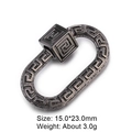 Oval screw buckle with Greek Key pattern in vintage finish, size 15x23mm and weight 3g - Style 31 (Bronze Greek Key Clasp 15x23mm)