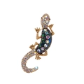 Golden crystal lizard brooch with sparkling rhinestones and iridescent colorful center - Blue Style (DW0902蓝)