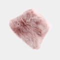 Pink plush faux fur bucket hat for women, thick warm winter headwear in retro style - M (56-58cm) / Rainbow 5
