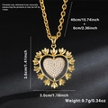 Gold-plated heart pendant necklace with shiny cubic zirconia and size specifications - Large Pave Zirconia Heart (XL10532-01)