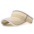 Champagne gold breathable mesh sun visor with reflective stripe for outdoor sports - Adjustable / Beige