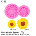 Roze zonnebloem siliconen mal in twee maten voor fondant en klei decoraties - Dubbele Zonnebloem Stijl (A355) / Roze