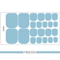 Detail view of solid blue self-adhesive toenail stickers set YMZ302 in various sizes - YMZ302-Royal Blue