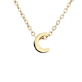 Detailed close-up of a 18k gold plated stainless steel necklace featuring letter C pendant - Letter C