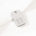 Minimalist silver stainless steel rectangular pendant featuring letter H engraving - Letter H(KLJ9788-Z) / Silver