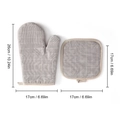 Set di guanto da forno grigio a scacchi e presina con misure 26x17cm e 17x17cm - Grigio Bianco#Cotone