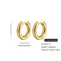 Golden titanium steel hoop earrings with 22mm diameter and 5.0mm thick round design - 5.0*12mm / Gold