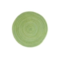Nordic round woven placemat in green and white spiral texture on white background - Seaweed Green