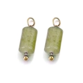 Green natural stone cylinder pendants with golden loops for DIY jewelry making - Green Aventurine