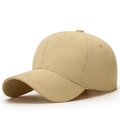Berretto da baseball classico in cotone twill kaki con visiera curva e fori - Regolabile / Beige Scuro