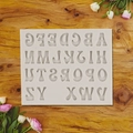 Detailed top view of 26 uppercase alphabet silicone mold for DIY baking and crafts - Uppercase Letters - Gray