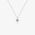 Classic S925 silver necklace with a brilliant round-cut zircon pendant in silver finish - Necklace / White / Platinum