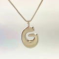 Polished silver balloon bubble letter G pendant necklace with a fine box chain - Letter G / Silver