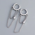 Orecchini a nappa in argento S925 con pendenti in zircone rettangolare scintillante - Argento 925 / Oro Bianco