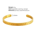 Bracciale a stella in acciaio placcato oro con zirconi e polsino aperto regolabile - Stile Stella SZ38 (SZ38)