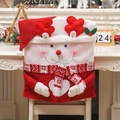 Housse de chaise bonhomme de neige avec bonnet 3D pour décorations de Noël festives - Style Élan