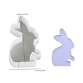 Cute bunny silicone mold with purple rabbit wax model and measurements 12.9cm tall - Bunny 04