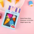 Set gomme per cancellare dessert in scatola blu con forme di cupcake per bambini - Set di 4 / Blu dolce