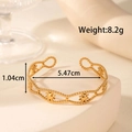 Verstelbare gouden roestvrijstalen armband met sterrenpatroon en maataanduidingen - Ster Patroon