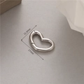 Macro di una chiusura a molla a cuore in argento per gioielli da 17x11,3 mm - Chiusura a Molla Cuore / Palladio (Argento)