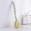 Brosse de bain à long manche vert avec poils doux et éponge pour nettoyer le dos - 2-en-1 (Poils + Boule de Bain) / Vert