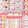 6x6 inch milkshake watercolor scrapbook paper sheets, 160gsm acid-free cardstock set - R2308a 24 Sheets