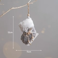 Ciondolo calza di Natale in peluche renna grigio e bianco con base a slitta - Calza di Natale