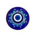 Deep blue 30mm glass Evil Eye pendant bead with hole for DIY jewelry making - Style 07