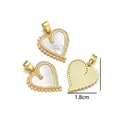 Golden heart pendant with shell eye and tiny beads measuring 1.8cm in width - Heart Shape Mother of Pearl