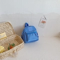 Blue mini nylon backpack for kids with GIRL CATS logo and adjustable straps - Blue
