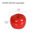 Gran escultura moderna de manzana roja en cerámica con tallo de madera, diámetro de 12cm - Manzana roja grande
