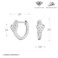 Gedetailleerde afmetingen en gewicht van S925 zilveren hartoorringen met zirkoon - 925 zilver / Zilver