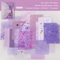 Purple vintage DIY scrapbooking kit with lace paper and mesh gauze material - Twilight Mountain