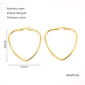 18K vergoldete Edelstahl Herz-Ohrringe in der Größe 57mm x 53mm für Damen - 18K Gold / Gold
