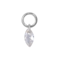 S925 silver earring pendant with marquise-cut clear zircon stone for DIY jewelry - A0023-Marquise / Silver
