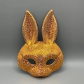 Máscara de conejo con lentejuelas doradas para Pascua y Halloween, adultos y niños - Lentejuelas Doradas