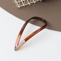Minimalist U-shaped acetate hair pin in elegant brown tortoiseshell jelly finish - U-Shaped Amber