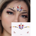 Multicolor FG307 face gem stickers with vibrant crystal stones and white pearls - FG307