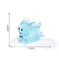 Miniature blue transparent resin rabbit figurine for DIY decor measures 3.5cm by 2.8cm - Luminous Blue