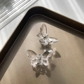 Transparent butterfly hair clips with crystal texture and golden metal springs, set of 2 - 82 Small Transparent (1pc)