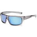 Gafas de sol deportivas polarizadas con montura gris y lentes de espejo azules - Gris Transparente/Azul Hielo