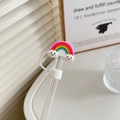Rainbow cloud silicone straw cover cap for Stanley tumblers and reusable drinking straws - Rainbow / 10mm
